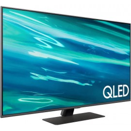 TV QLED 75" - Samsung QE75Q80AATXXC, UHD 4K, Smart TV, HDR10+, Tizen, Motion Xcelerator, Control de voz, Plata/Negro